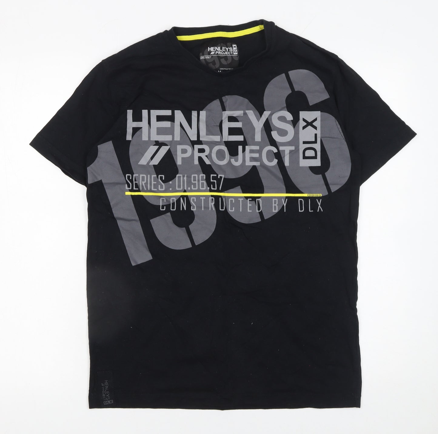 Henleys Project DLX Men's Black Graphic Print Cotton T-Shirt Size M