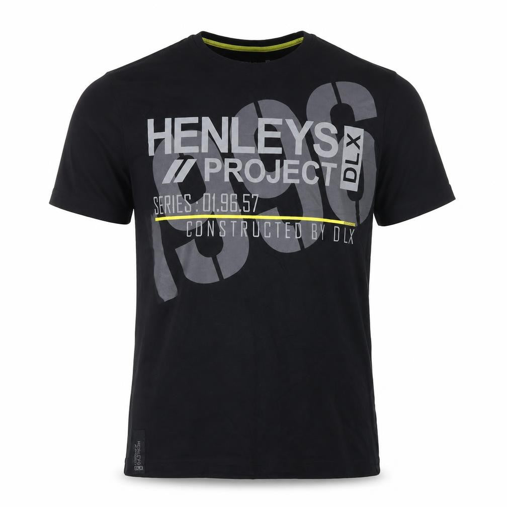 Henleys Project DLX Men's Black Graphic Print Cotton T-Shirt Size M