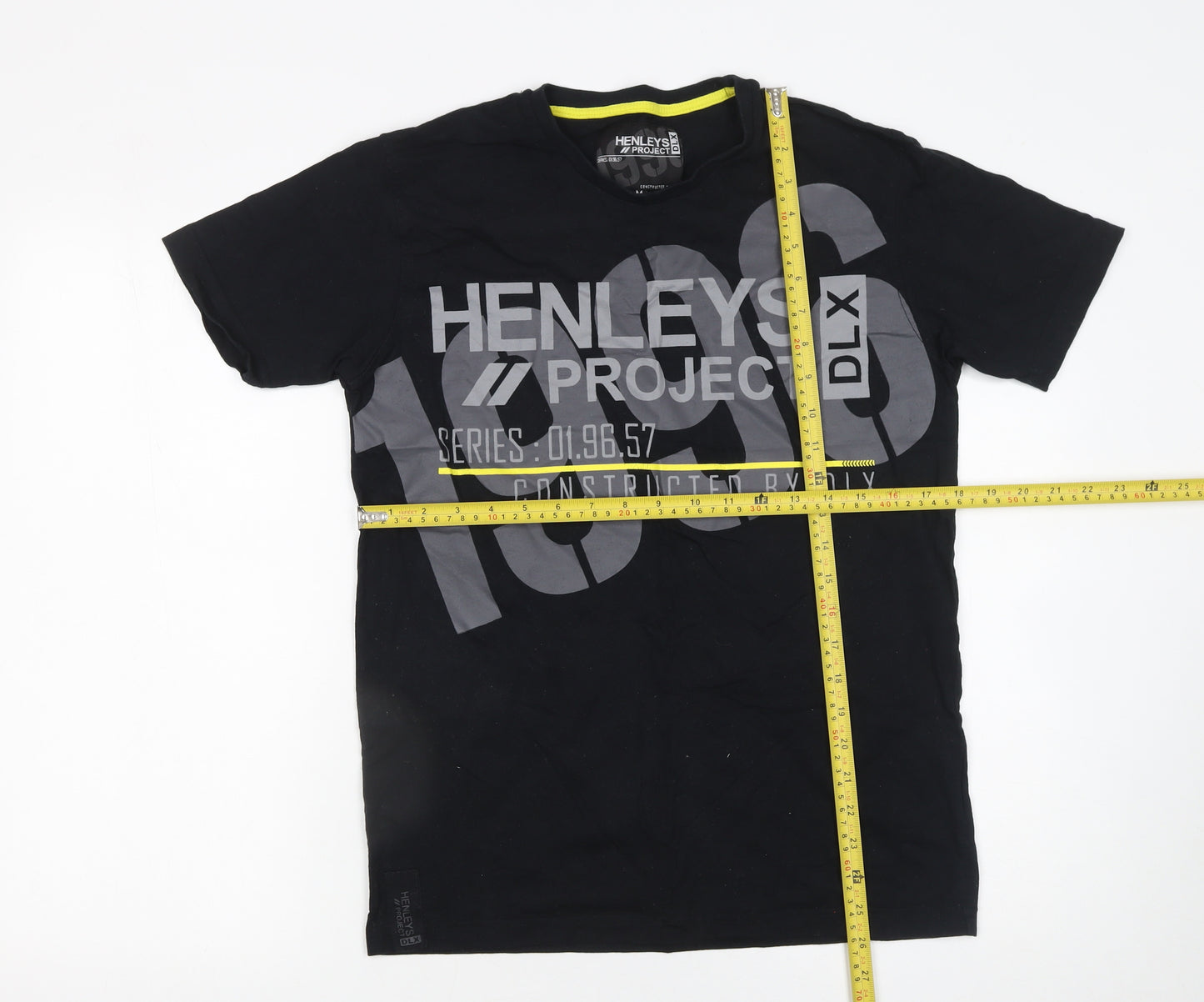 Henleys Project DLX Men's Black Graphic Print Cotton T-Shirt Size M