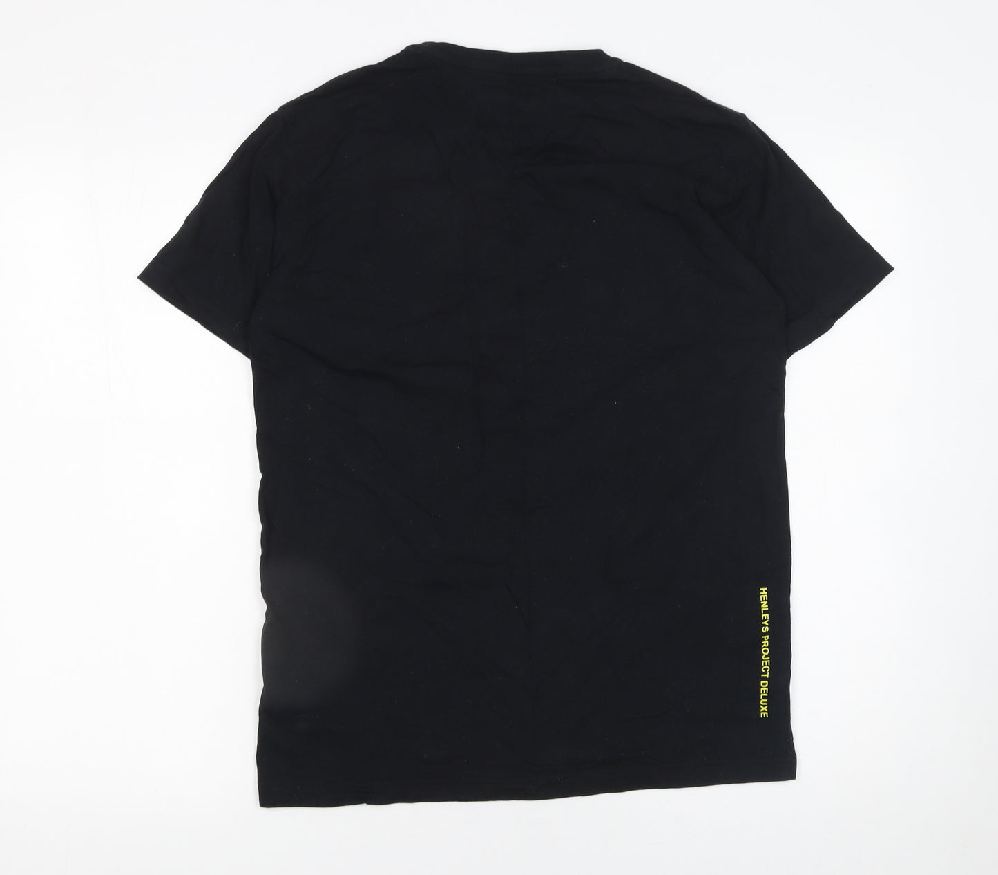 Henleys Project DLX Men's Black Graphic Print Cotton T-Shirt Size M