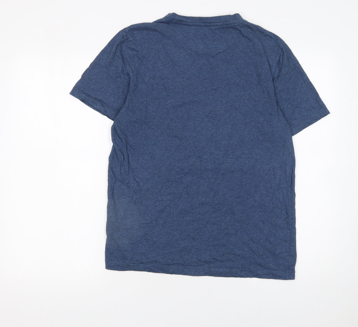Farah Men's Blue Organic Cotton Short Sleeve Crew Neck T-Shirt Size S