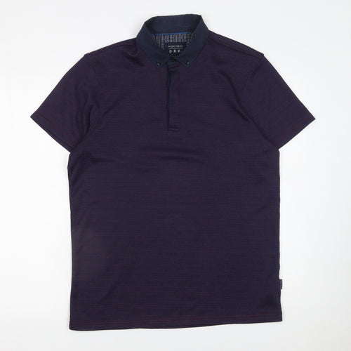 Mish Mash Men’s Blue Geometric Polo Shirt Size L Button Collar