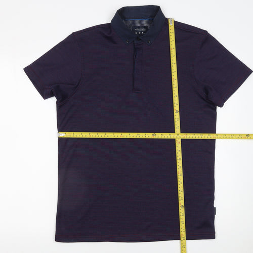 Mish Mash Men’s Blue Geometric Polo Shirt Size L Button Collar