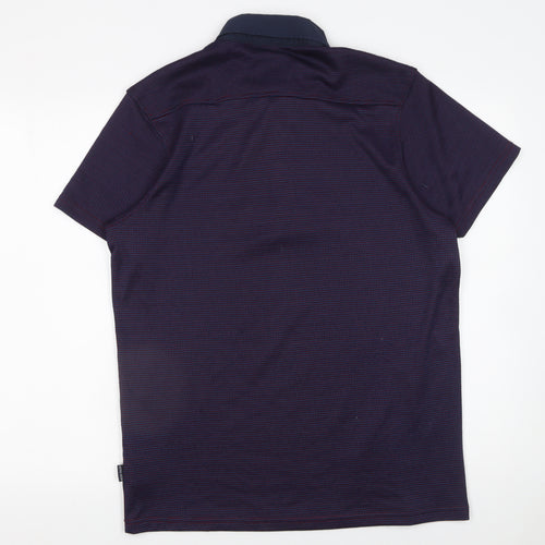 Mish Mash Men’s Blue Geometric Polo Shirt Size L Button Collar