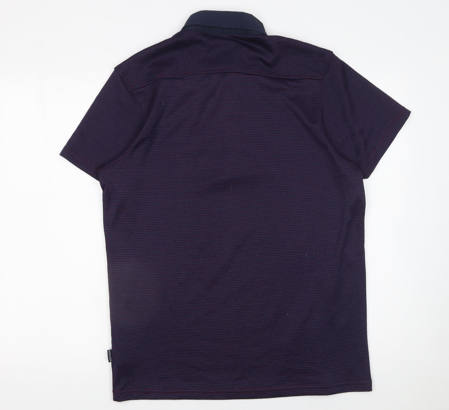 Mish Mash Men’s Blue Geometric Polo Shirt Size L Button Collar