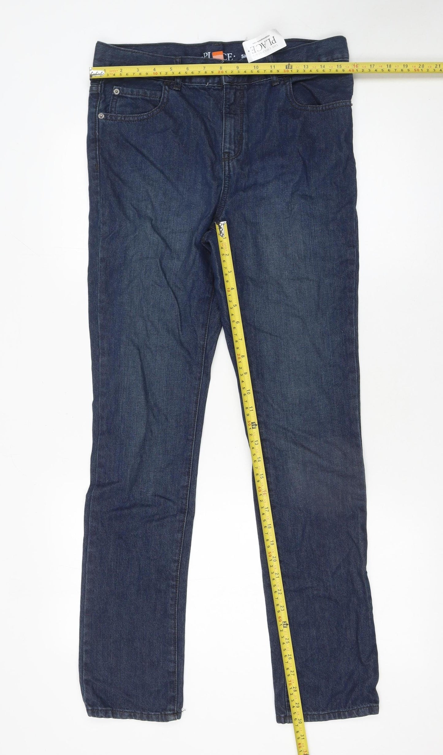 The Children's Place Boys Blue Skinny Jeans Size 16 Years 100% Cotton Denim