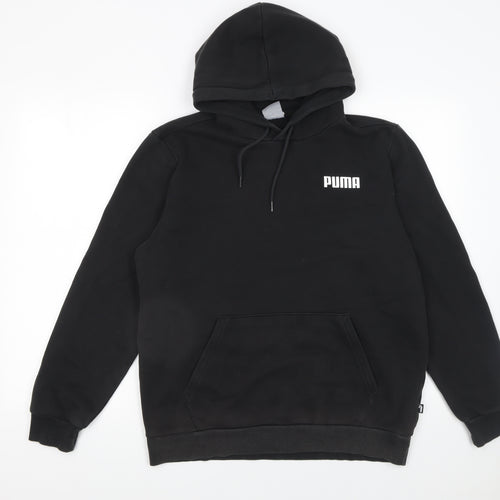 Puma Men's Black Pullover Hoodie Size M Regular Fit Fleece Sweatshirt