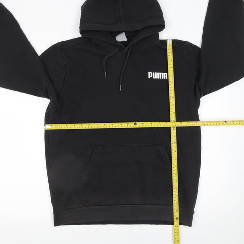 Puma Men's Black Pullover Hoodie Size M Regular Fit Fleece Sweatshirt