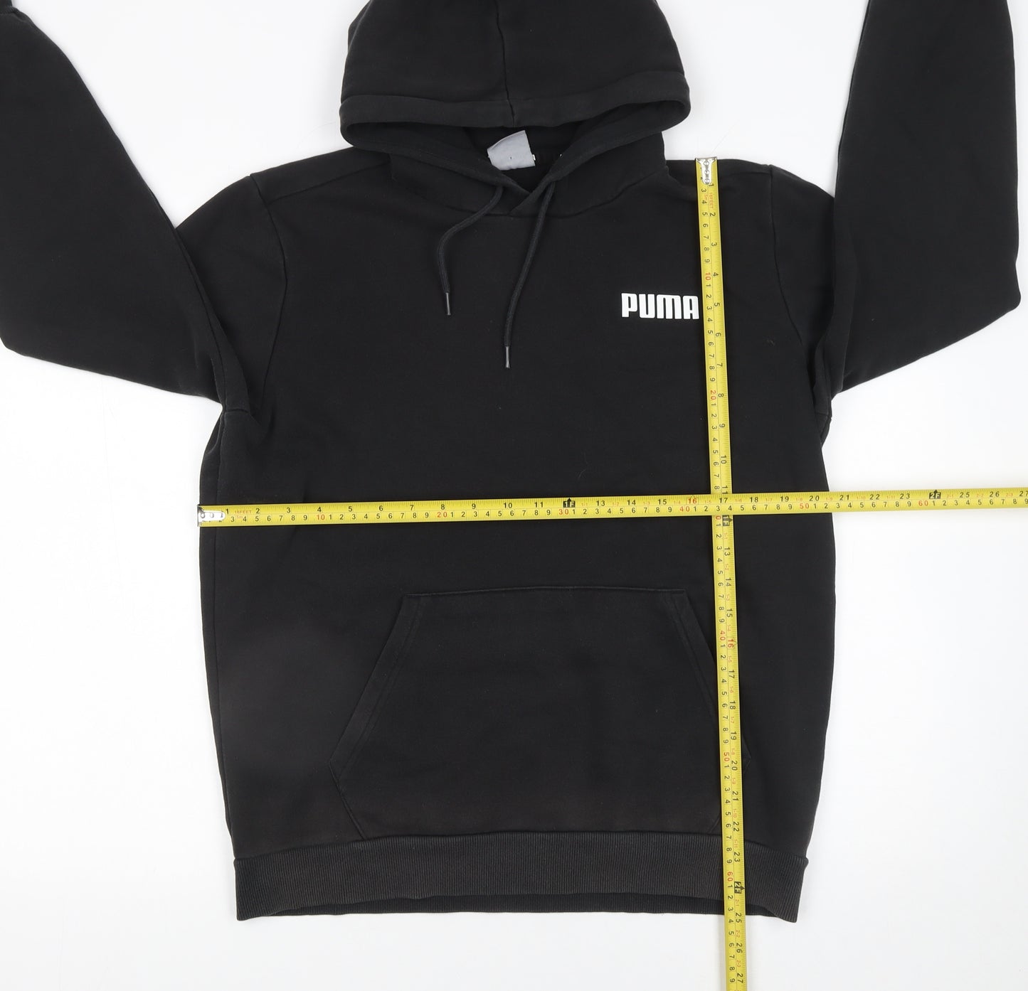 Puma Men's Black Pullover Hoodie Size M Regular Fit Fleece Sweatshirt
