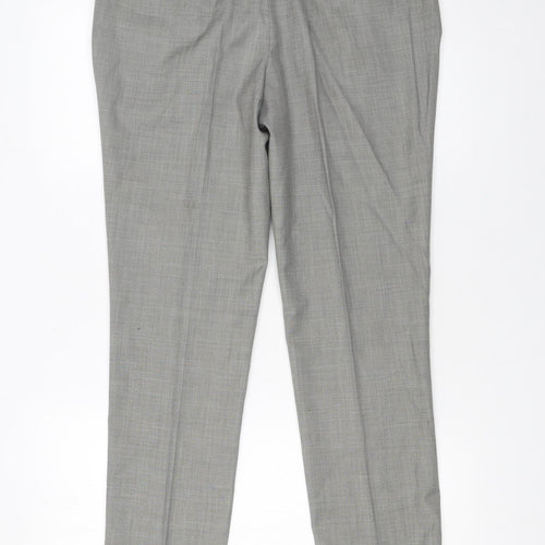 Topman Men's Grey Slim Fit Dress Trousers W32 L30 Polyester Blend
