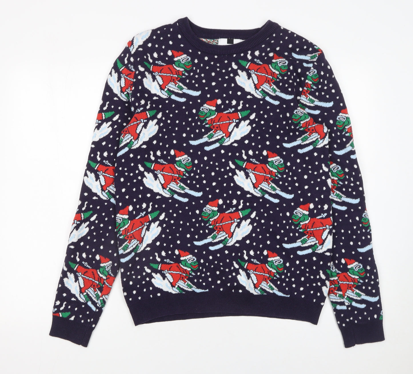 Topman Men's Blue Christmas Ski Jumper Size S Pullover Knit