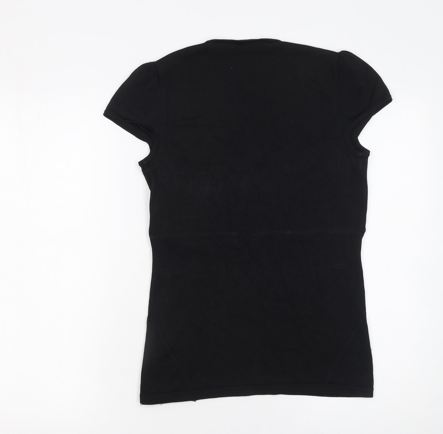 Karen Millen Women's Black Fitted Jersey Blouse Size 4