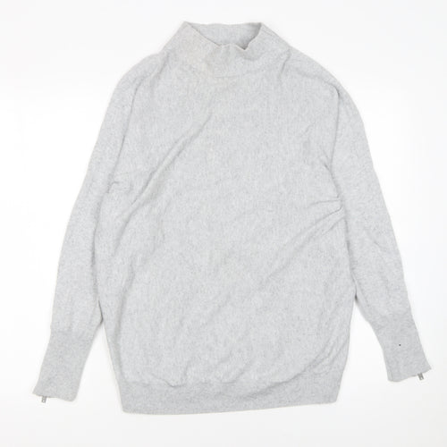 Mint Velvet Women's Grey Mock Neck Long Sleeve Jumper Size S