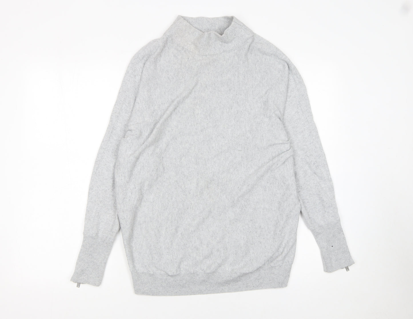 Mint Velvet Women's Grey Mock Neck Long Sleeve Jumper Size S