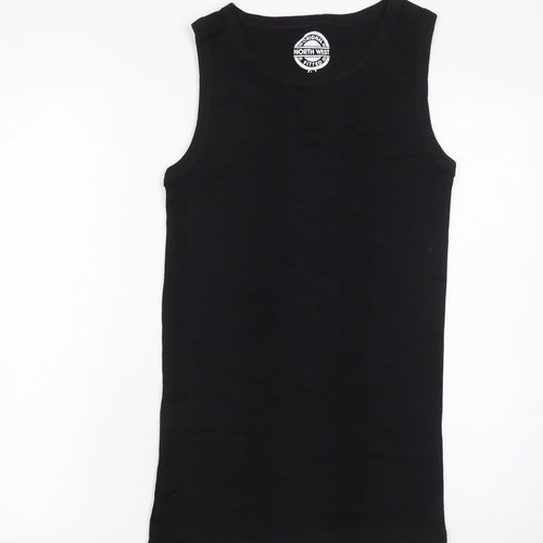 North West Womens Black Basic Cotton Fitted Tank Top L