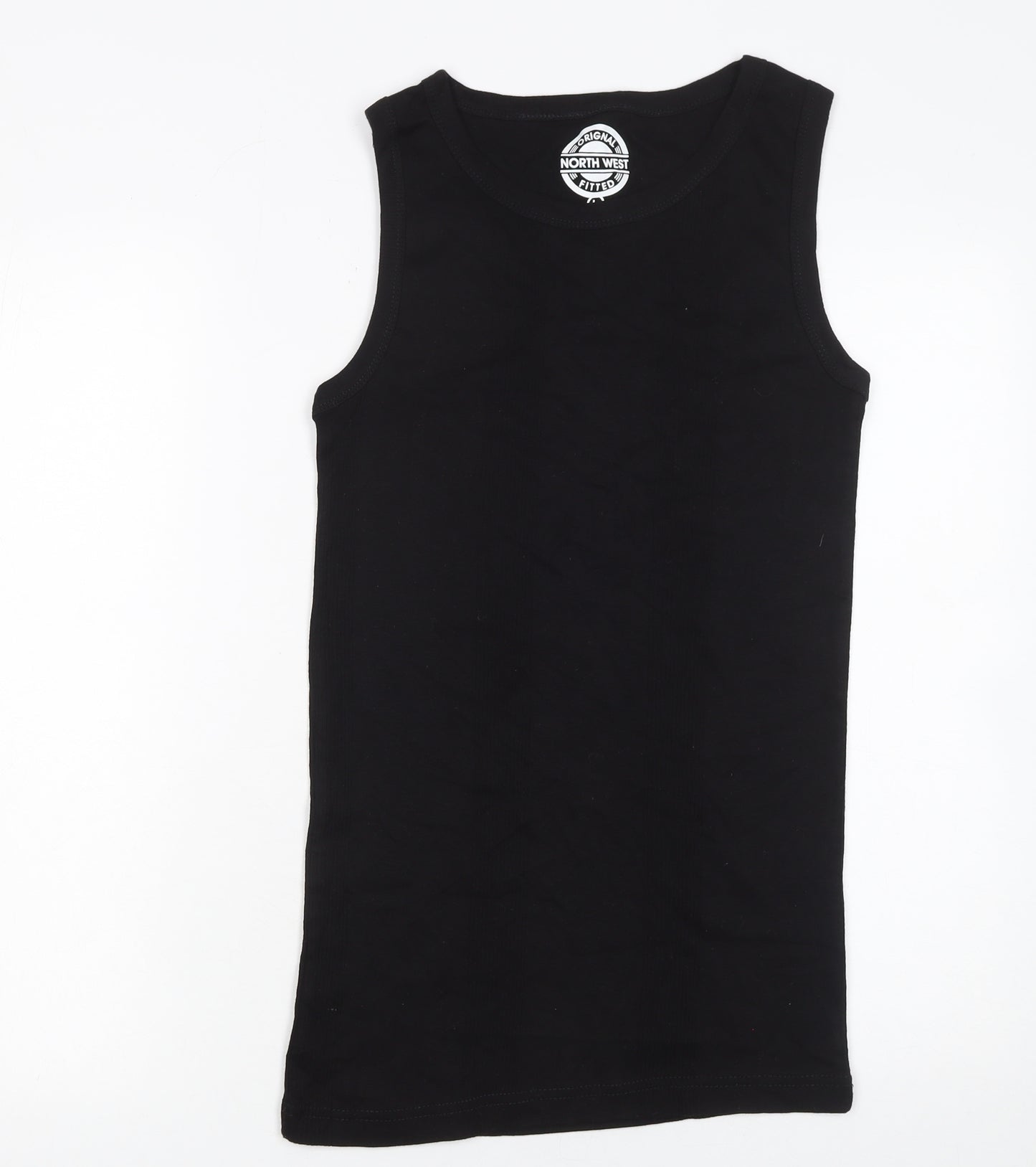 North West Womens Black Basic Cotton Fitted Tank Top L
