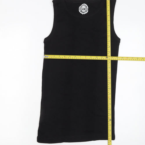 North West Womens Black Basic Cotton Fitted Tank Top L