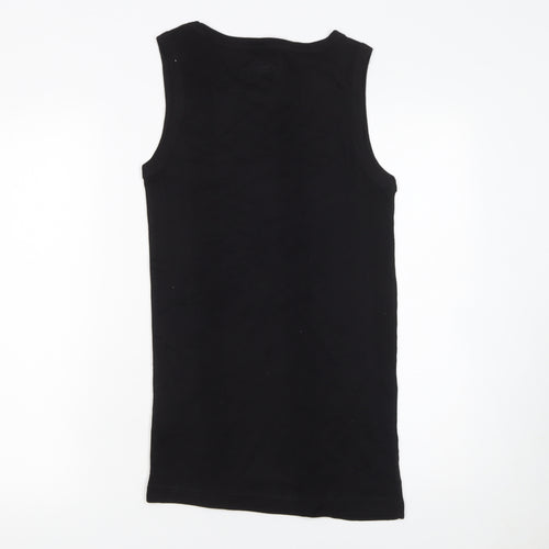 North West Womens Black Basic Cotton Fitted Tank Top L