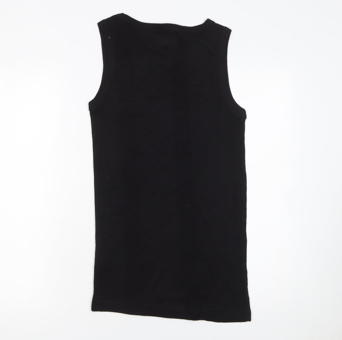 North West Womens Black Basic Cotton Fitted Tank Top L