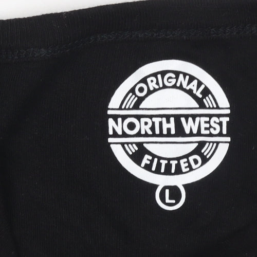 North West Womens Black Basic Cotton Fitted Tank Top L