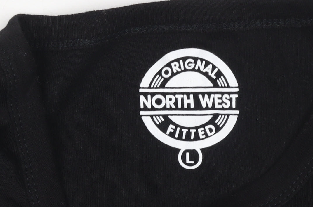 North West Womens Black Basic Cotton Fitted Tank Top L