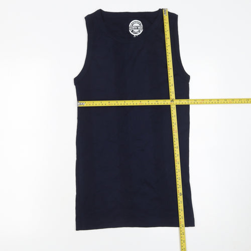 North West Women’s Blue Cotton Fitted Sleeveless Tank Top Size L