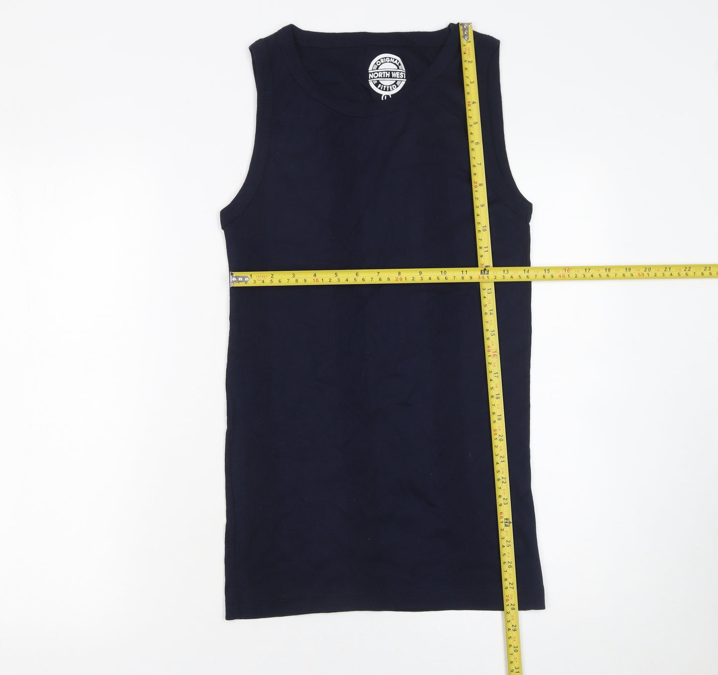 North West Women’s Blue Cotton Fitted Sleeveless Tank Top Size L