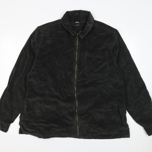 Burton Menswear Black XL Cotton Corduroy Zip Jacket for Men