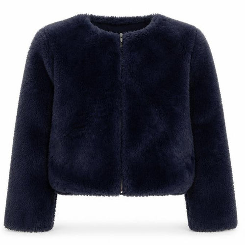Polarn O. Pyret Girls Blue Faux Fur Zip Jacket 10-12 Years Lined Winter Coat
