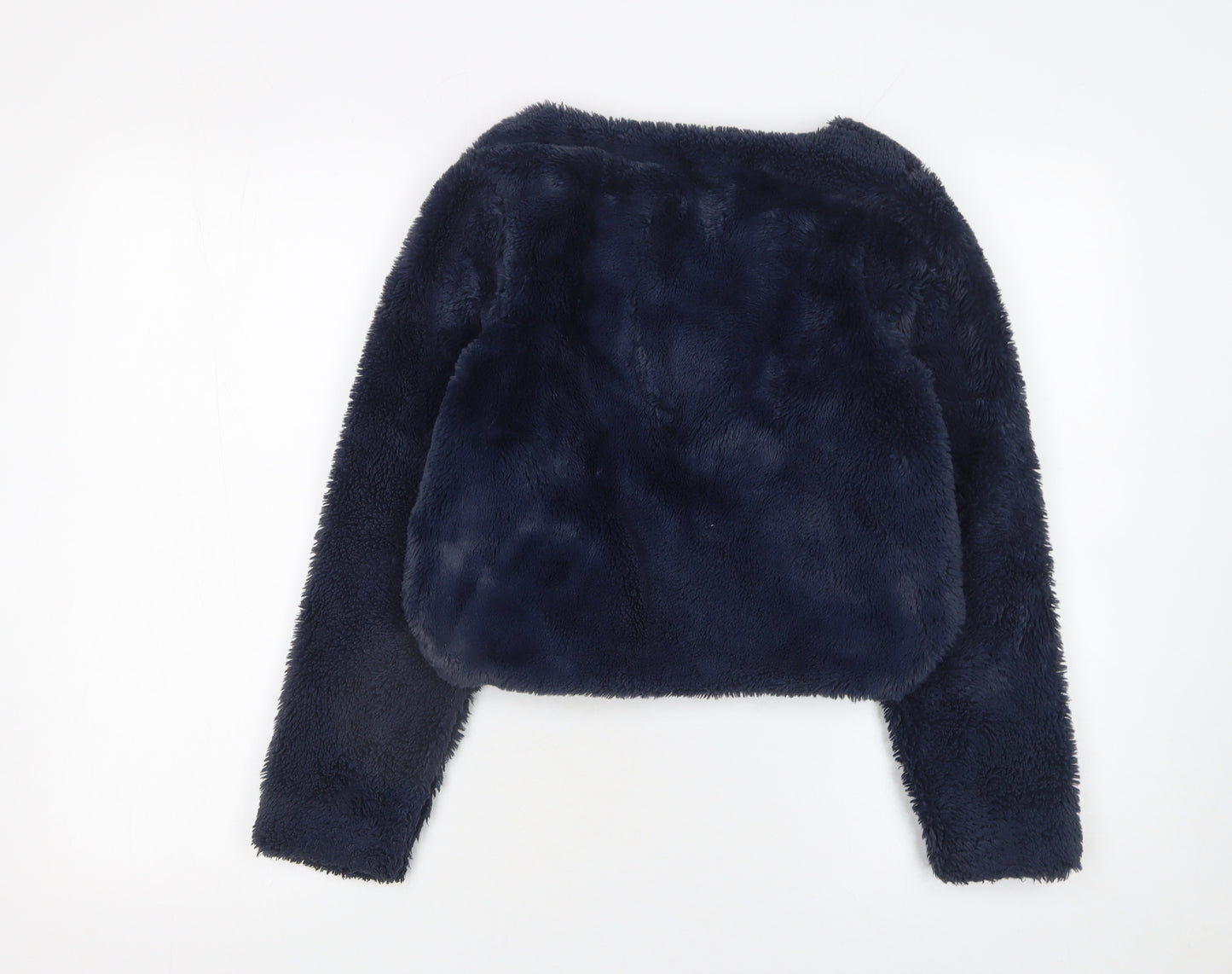 Polarn O. Pyret Girls Blue Faux Fur Zip Jacket 10-12 Years Lined Winter Coat