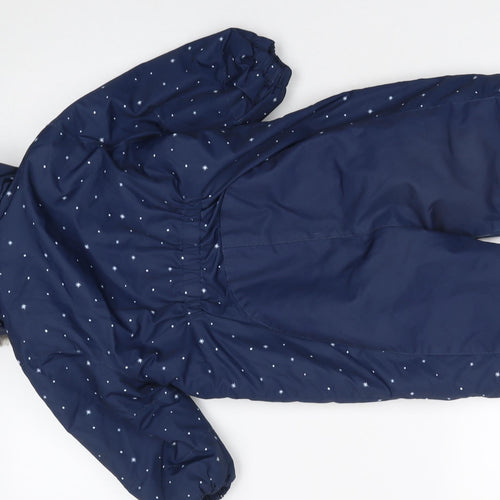 H&M Blue Star Print Waterproof Hooded Snowsuit 12-18 Months Unisex Winter