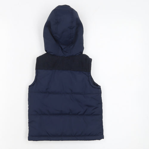 Disney Boys Blue Mickey Mouse Hooded Puffer Waistcoat 12-18 Months