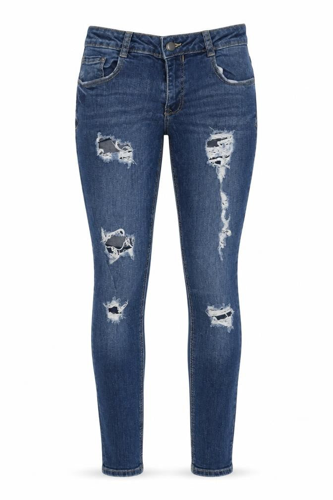 Denim Co. Women’s Blue Distressed Skinny Jeans Size 10