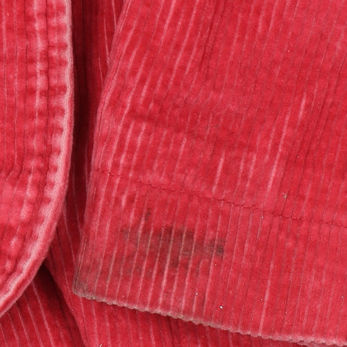 Mini Boden Girls Red Corduroy Button Coat 3-4 Years Lined Mid-Length
