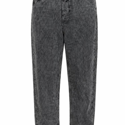 Topshop Womens Grey Striped Cotton Chino Trousers Size 8