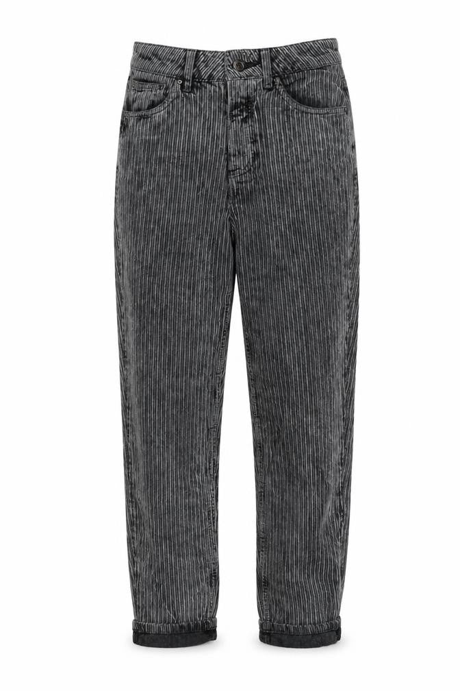 Topshop Womens Grey Striped Cotton Chino Trousers Size 8