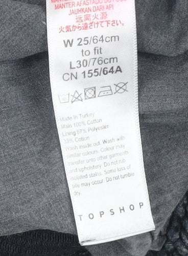 Topshop Womens Grey Striped Cotton Chino Trousers Size 8