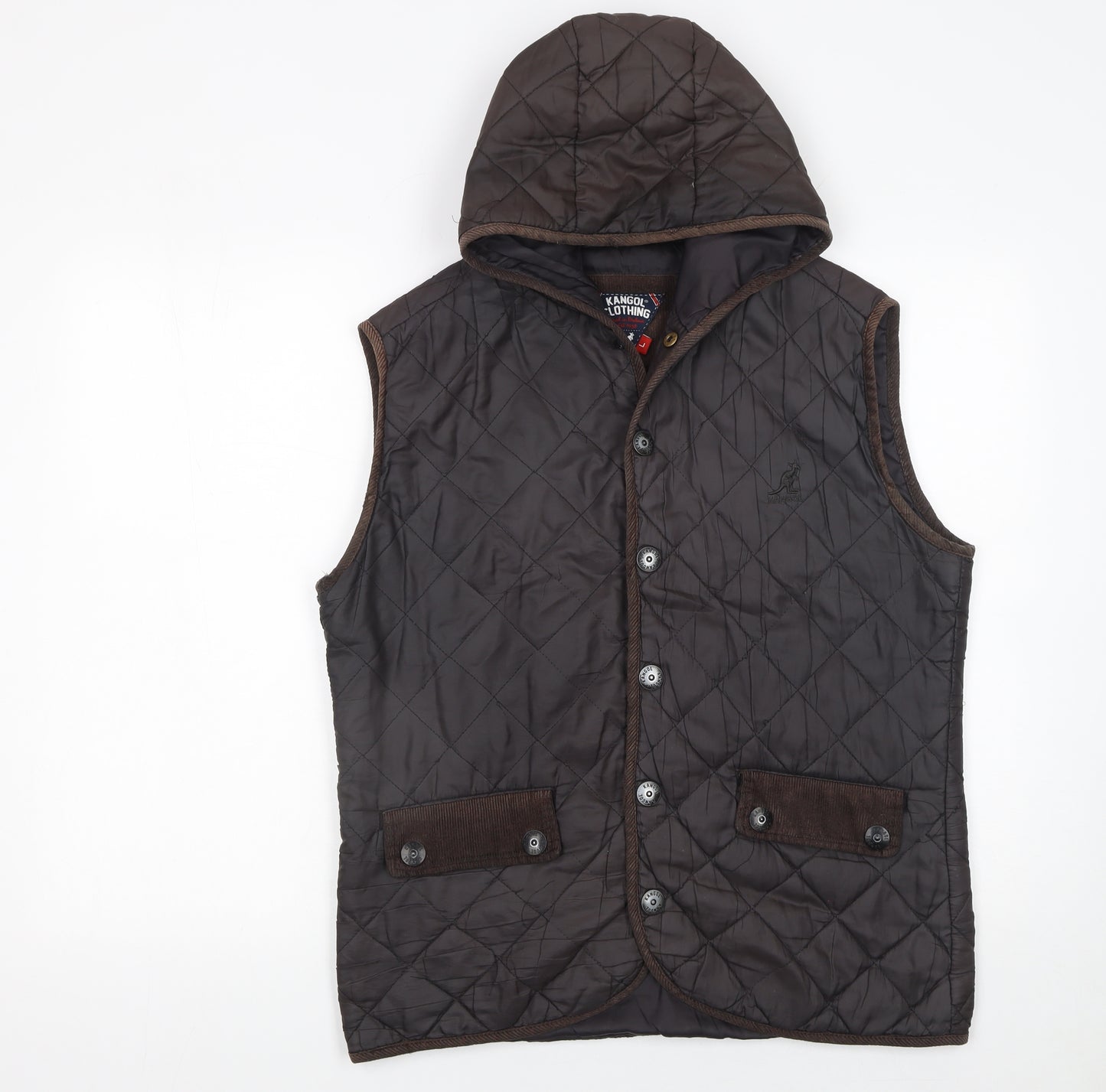 Kangol Women’s Brown Quilted Hooded Waistcoat L