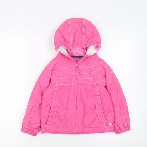 Columbia Girls Pink Hooded Puffer Jacket 4 Years Waterproof Winter Coat
