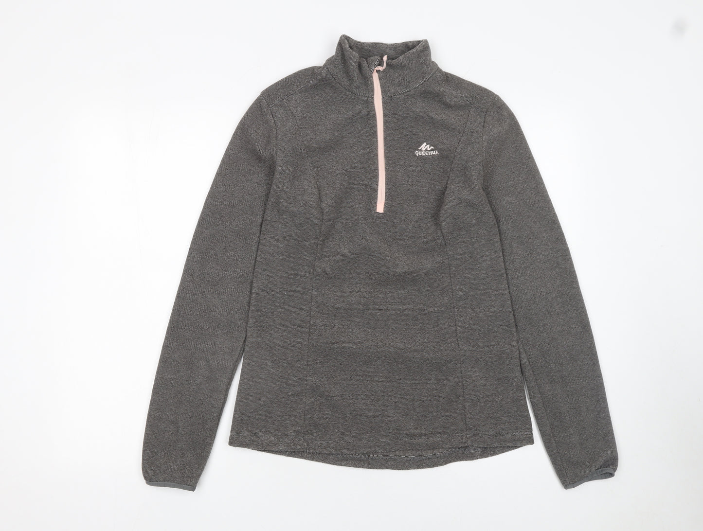 Quechua Women's Grey Fleece 1/2 Zip Pullover Sweatshirt Size S