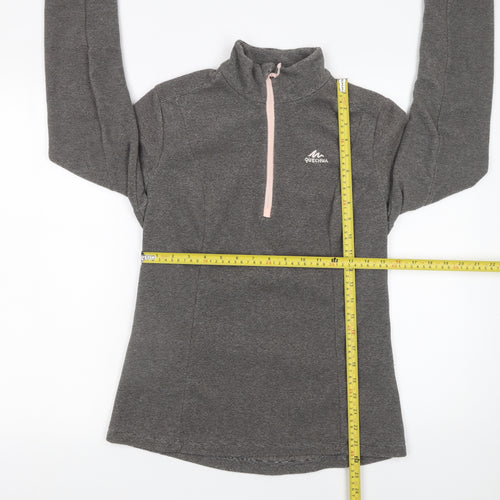 Quechua Women's Grey Fleece 1/2 Zip Pullover Sweatshirt Size S