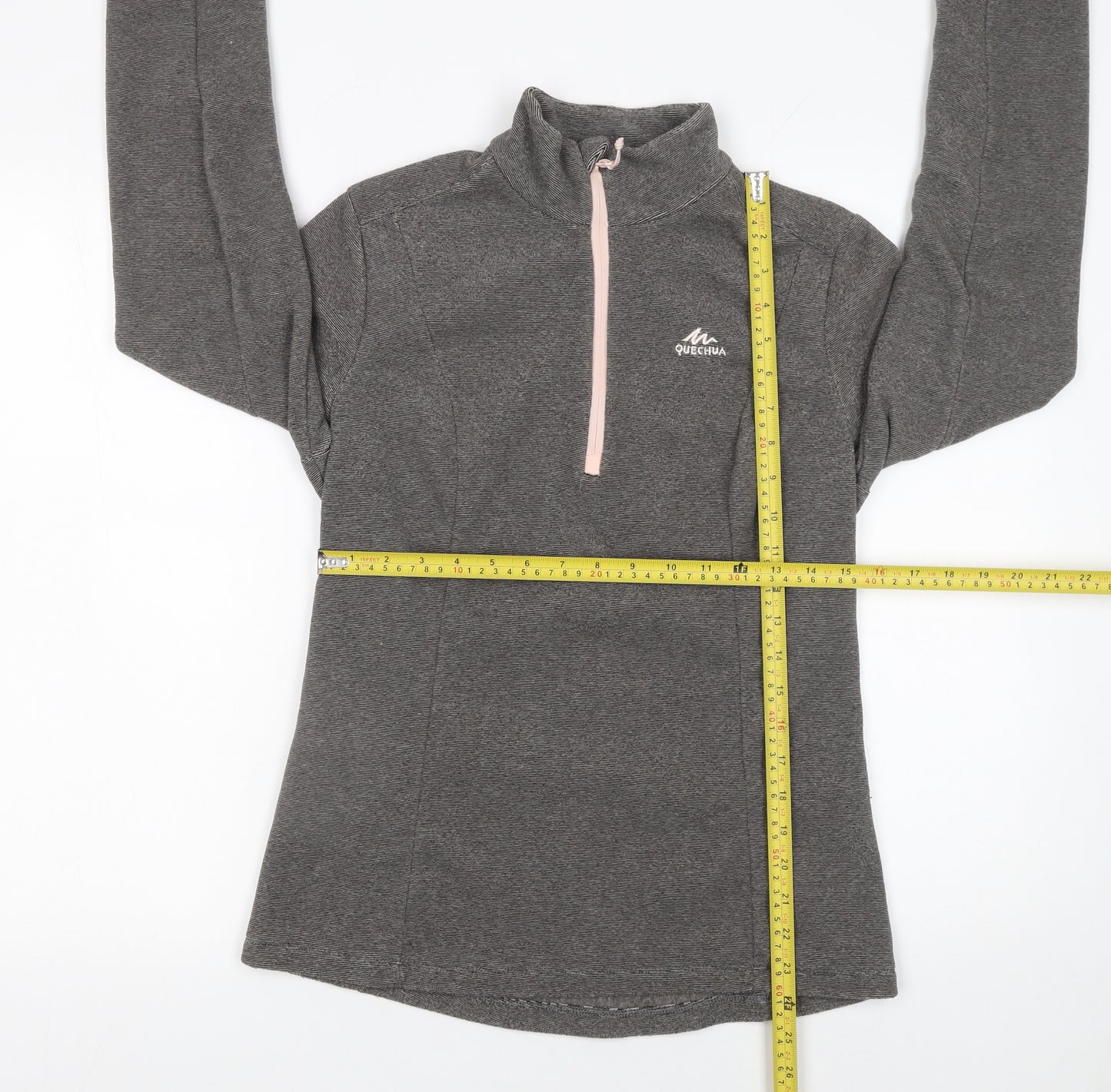 Quechua Women's Grey Fleece 1/2 Zip Pullover Sweatshirt Size S