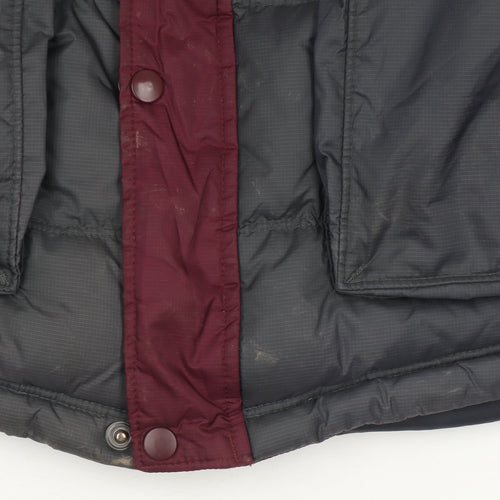 Adidas Mens Burgundy & Grey Hooded Puffer Jacket Size M Winter Coat