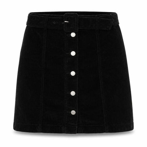 F&F Women's Black Corduroy A-Line Mini Skirt Size 6