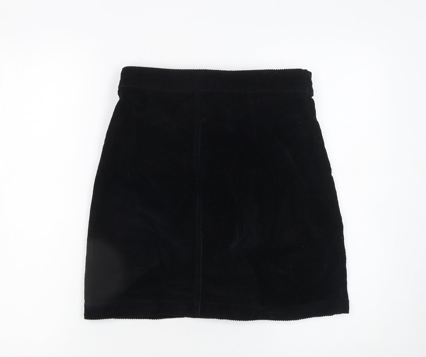 F&F Women's Black Corduroy A-Line Mini Skirt Size 6