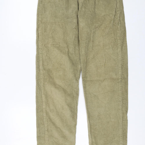 ASOS Design Women’s Khaki Corduroy Straight Trousers Size 8 Cotton Blend