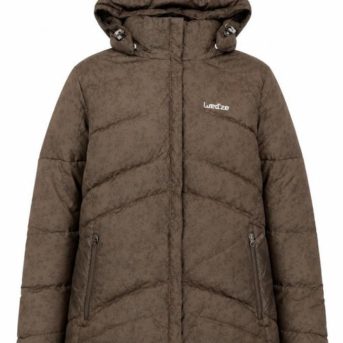 Wedze Women Brown Hooded Puffer Jacket Size 12 Winter Coat