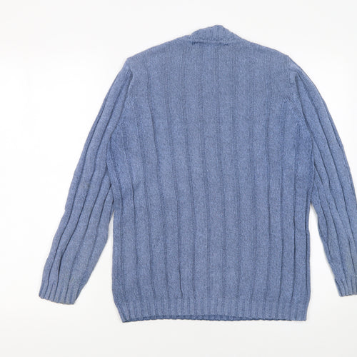 Jumper Women’s Blue Cotton Cable-Knit Crew Neck Pullover S