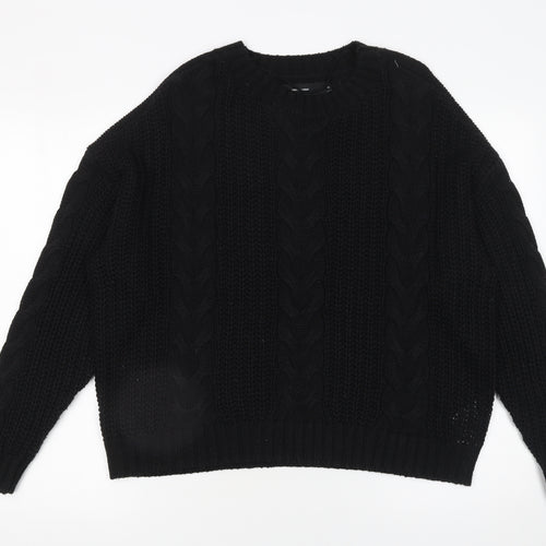 Vero Moda Women's Black Cable-Knit Acrylic Jumper XL