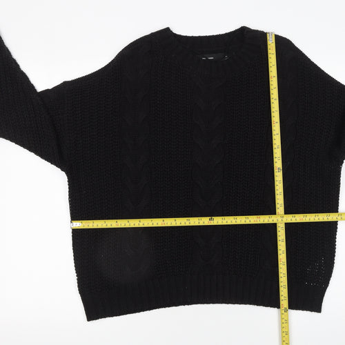 Vero Moda Women's Black Cable-Knit Acrylic Jumper XL